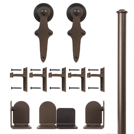 Quiet Glide Bronze 72" Wright Sliding Door Hardware QG.1300.WR.07